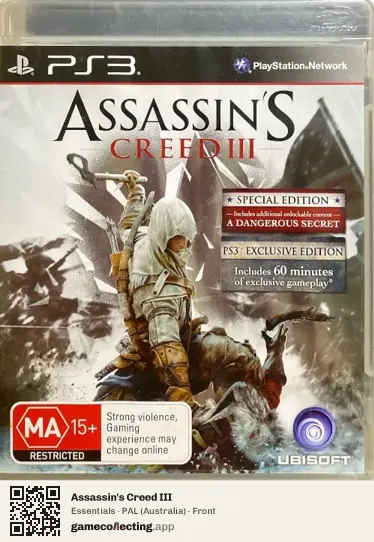 Assassin's Creed III PlayStation 3, Australia box front