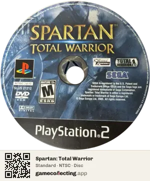 Spartan: Total Warrior PlayStation 2, NTSC disc