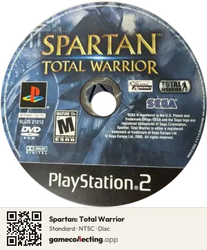 Spartan: Total Warrior PlayStation 2, NTSC disc