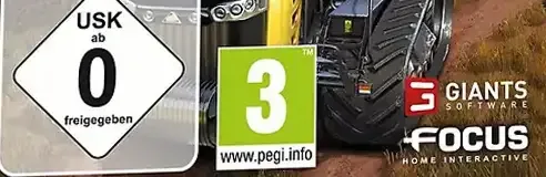 Farming Simulator 18, the USK square on its front