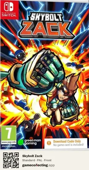 Skybolt Zack Nintendo Switch, PAL box front