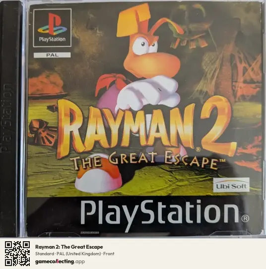 Rayman 2: The Great Escape PlayStation, United Kingdom box front