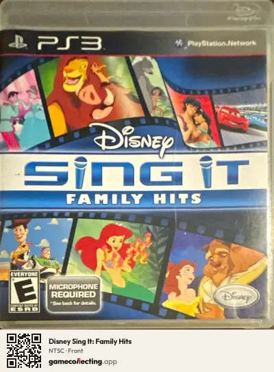 Disney Sing It: Family Hits PlayStation 3, NTSC box front