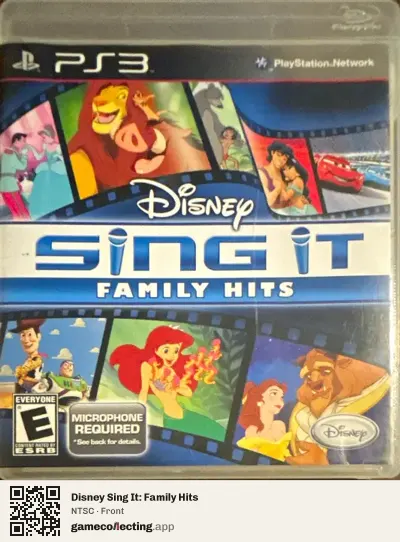 Disney Sing It: Family Hits PlayStation 3, NTSC box front