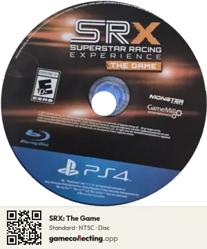SRX: The Game PlayStation 4, NTSC disc