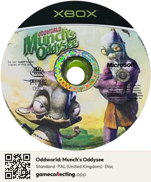 Oddworld: Munch's Oddysee Xbox, PAL disc
