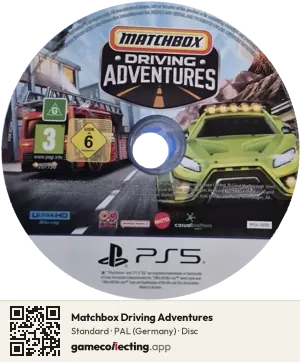 Matchbox Driving Adventures PlayStation 5, PAL disc