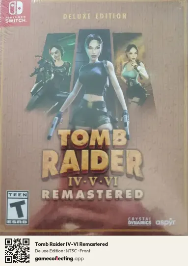 Tomb Raider IV-VI Remastered Nintendo Switch, NTSC box front