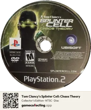 Tom Clancy's Splinter Cell: Chaos Theory PlayStation 2, NTSC disc