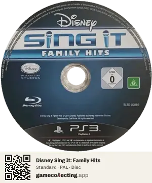 Disney Sing It: Family Hits PlayStation 3, PAL disc