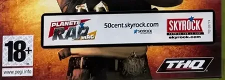 50 Cent: Blood on the Sand, the PEGI square on its front