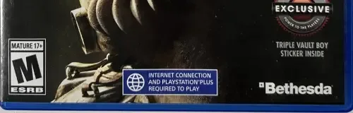 Fallout 76, the ESRB box on its front