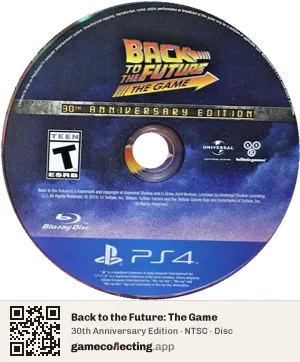 Back to the Future: The Game PlayStation 4, NTSC disc