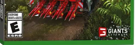Farming Simulator 22, the ESRB box on its front