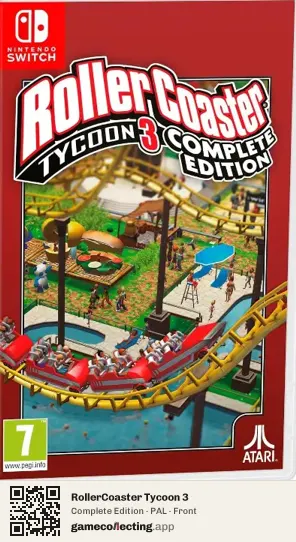 RollerCoaster Tycoon 3 Nintendo Switch, PAL box front