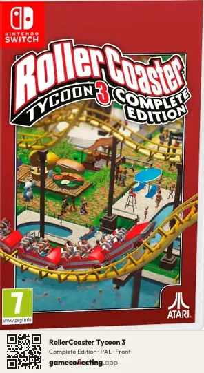 RollerCoaster Tycoon 3 Nintendo Switch, PAL box front
