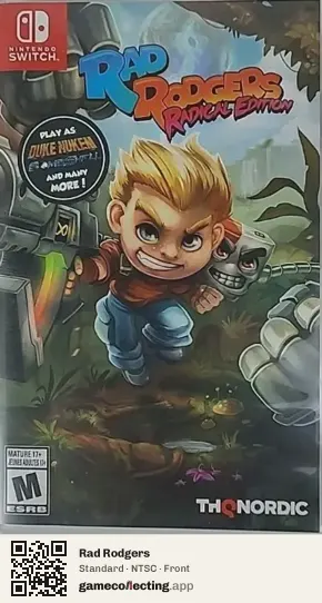 Rad Rodgers Nintendo Switch, NTSC box front