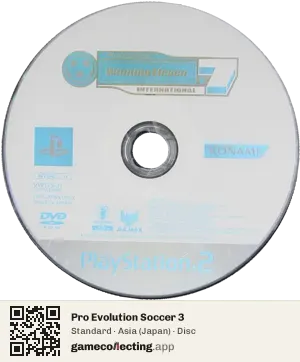Pro Evolution Soccer 3 PlayStation 2, Asia disc