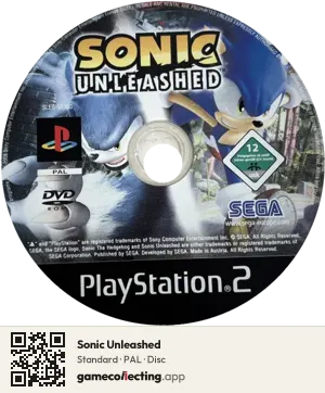 Sonic Unleashed PlayStation 2, PAL disc