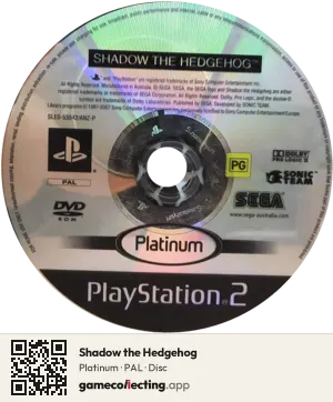 Shadow the Hedgehog PlayStation 2, PAL disc