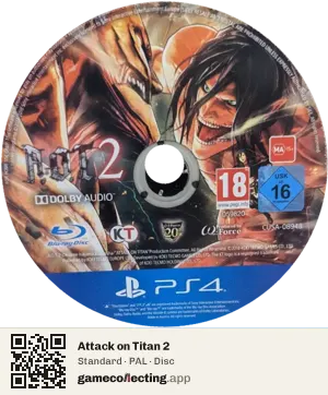 Attack on Titan 2 PlayStation 4, PAL disc