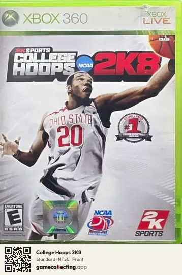 College Hoops 2K8 Xbox 360, NTSC box front
