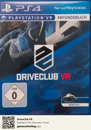 DriveClub VR PlayStation 4, Germany box front