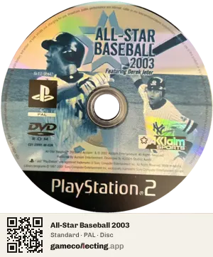 All-Star Baseball 2003 PlayStation 2, PAL disc