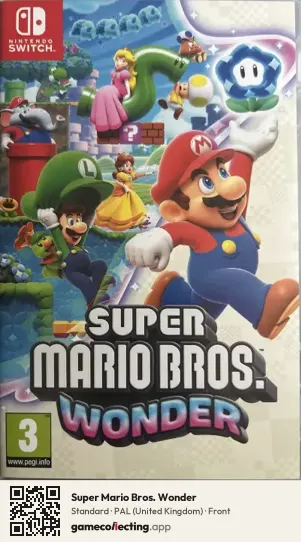 Super Mario Bros. Wonder Nintendo Switch, United Kingdom box front