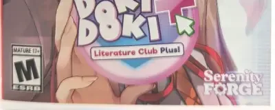 Doki Doki Literature Club Plus!, the ESRB box on its front