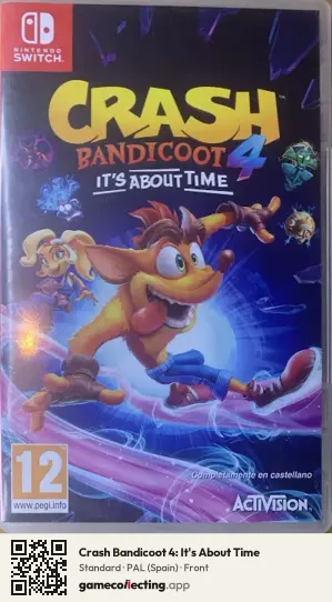 Crash Bandicoot 4: It's About Time Nintendo Switch, Spain box front