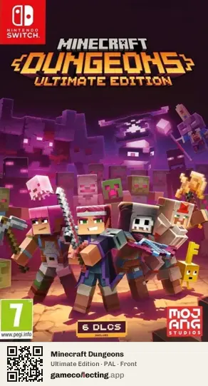 Minecraft Dungeons Nintendo Switch, PAL box front