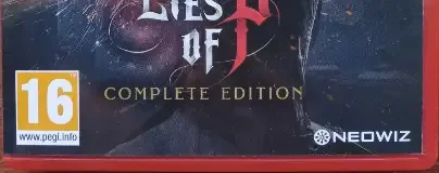 Lies of P, the PEGI square on its front