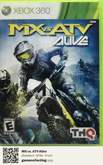 MX vs. ATV Alive Xbox 360, NTSC box front