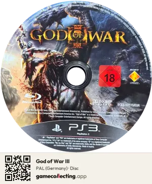 God of War III PlayStation 3, PAL disc