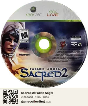 Sacred 2: Fallen Angel Xbox 360, NTSC disc