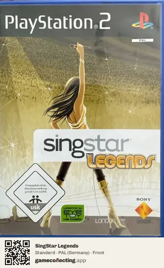SingStar Legends PlayStation 2, Germany box front