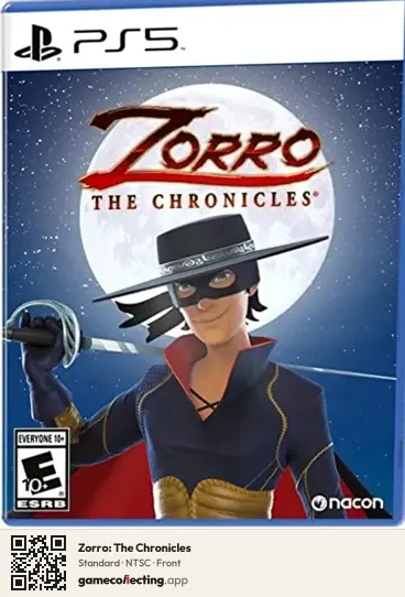 Zorro: The Chronicles PlayStation 5, NTSC box front