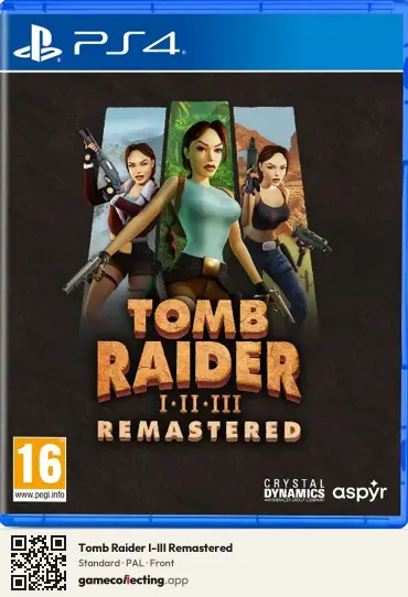 Tomb Raider I-III Remastered PlayStation 4, PAL box front