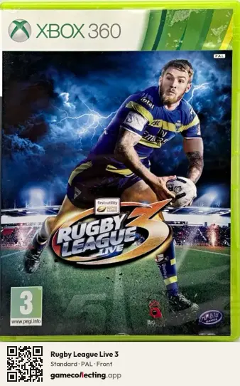 Rugby League Live 3 Xbox 360, PAL box front