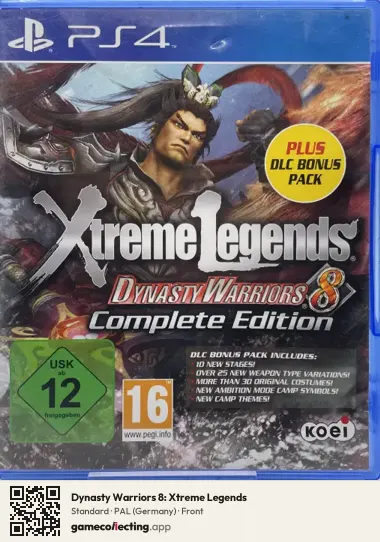 Dynasty Warriors 8: Xtreme Legends PlayStation 4, Germany box front