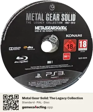 Metal Gear Solid: The Legacy Collection PlayStation 3, PAL disc