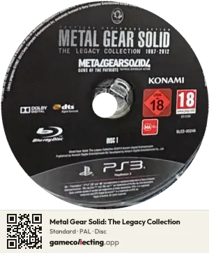 Metal Gear Solid: The Legacy Collection PlayStation 3, PAL disc