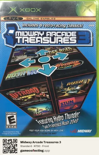 Midway Arcade Treasures 3 Xbox, NTSC box front