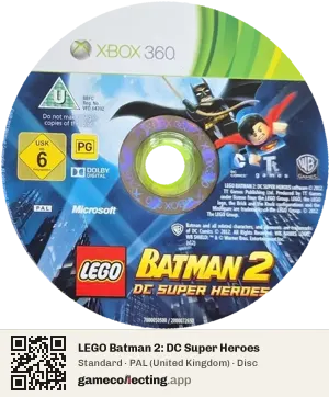 LEGO Batman 2: DC Super Heroes Xbox 360, PAL disc