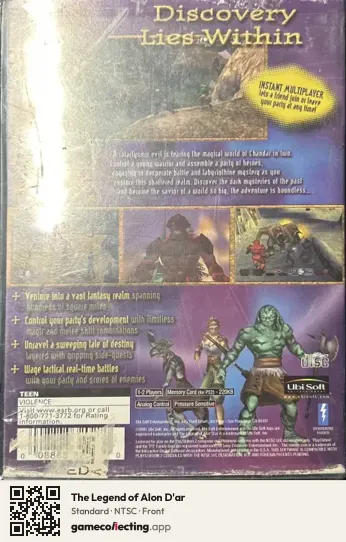 The Legend of Alon D'ar PlayStation 2, NTSC box front