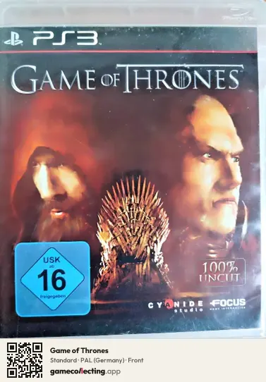 Game of Thrones PlayStation 3, Germany box front
