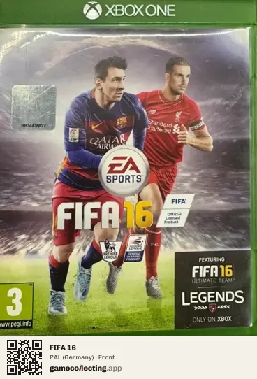 FIFA 16 Xbox One, Germany box front