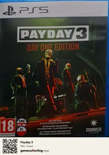 Payday 3 PlayStation 5, PAL box front