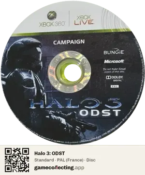 Halo 3: ODST Xbox 360, PAL disc